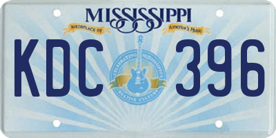 MS license plate KDC396