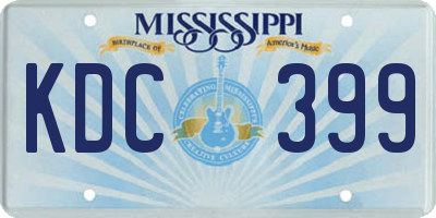 MS license plate KDC399
