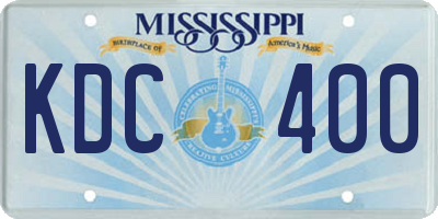 MS license plate KDC400