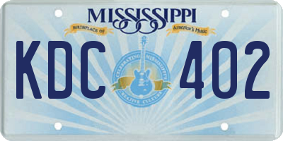 MS license plate KDC402
