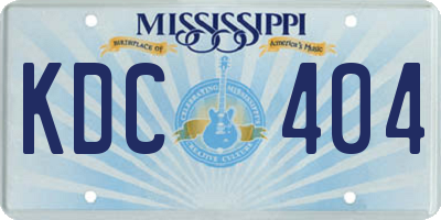 MS license plate KDC404