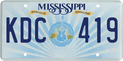 MS license plate KDC419