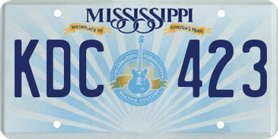 MS license plate KDC423