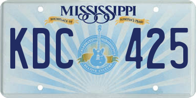 MS license plate KDC425
