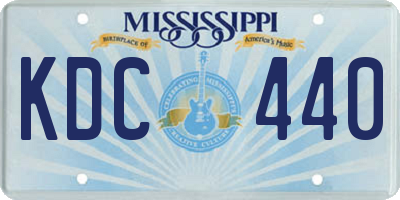 MS license plate KDC440
