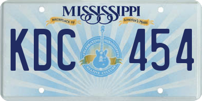 MS license plate KDC454