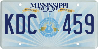 MS license plate KDC459