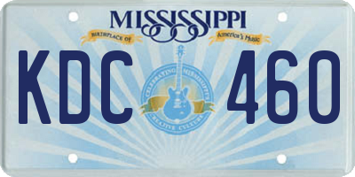 MS license plate KDC460