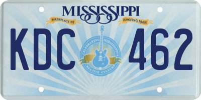 MS license plate KDC462