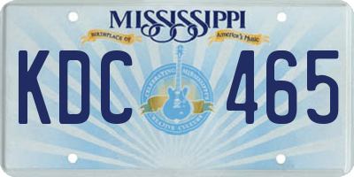 MS license plate KDC465