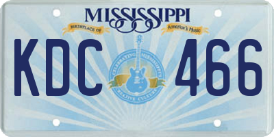 MS license plate KDC466