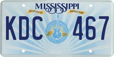 MS license plate KDC467
