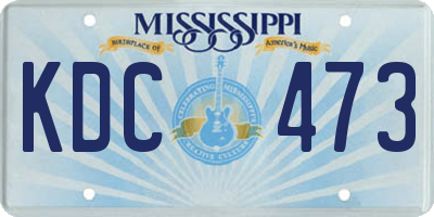 MS license plate KDC473