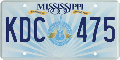 MS license plate KDC475
