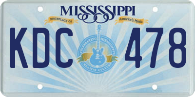 MS license plate KDC478