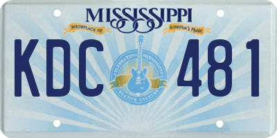 MS license plate KDC481