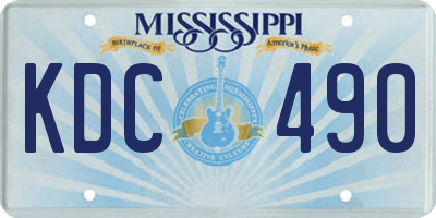 MS license plate KDC490