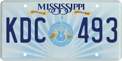 MS license plate KDC493