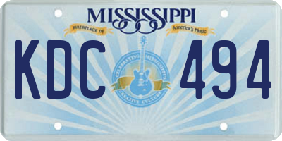 MS license plate KDC494