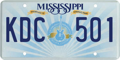 MS license plate KDC501