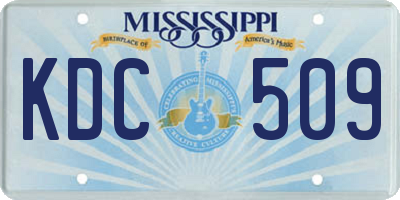 MS license plate KDC509