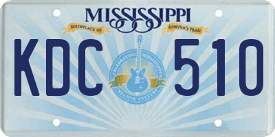 MS license plate KDC510