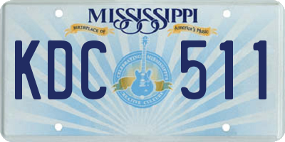 MS license plate KDC511