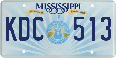 MS license plate KDC513