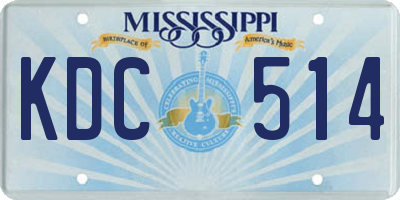 MS license plate KDC514