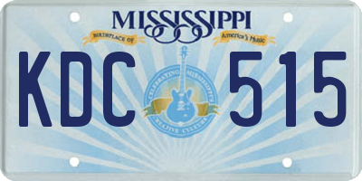 MS license plate KDC515