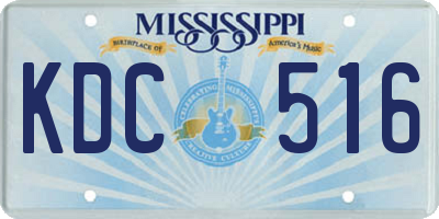 MS license plate KDC516