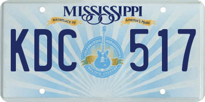 MS license plate KDC517