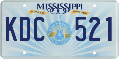 MS license plate KDC521