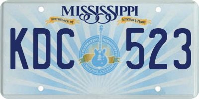 MS license plate KDC523