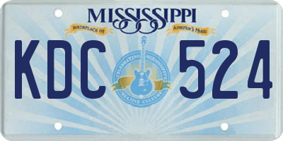 MS license plate KDC524