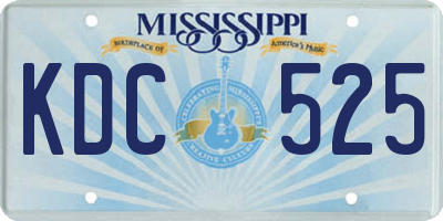 MS license plate KDC525