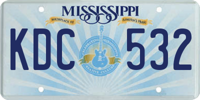 MS license plate KDC532