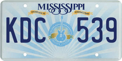 MS license plate KDC539