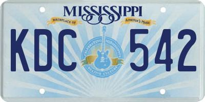 MS license plate KDC542