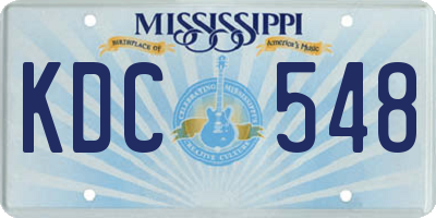 MS license plate KDC548