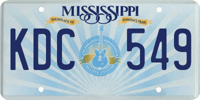 MS license plate KDC549