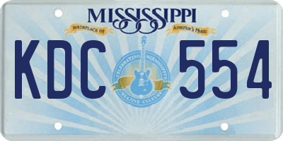 MS license plate KDC554