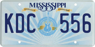 MS license plate KDC556
