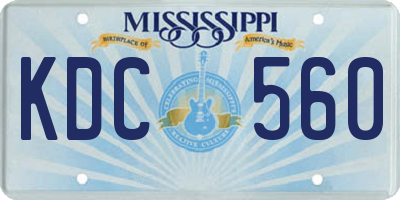 MS license plate KDC560