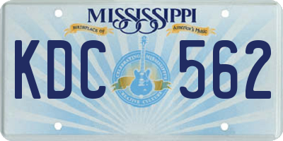 MS license plate KDC562