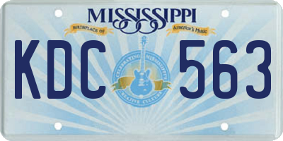 MS license plate KDC563