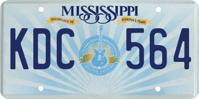 MS license plate KDC564