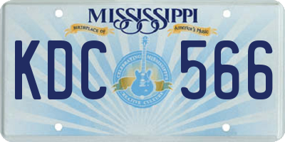 MS license plate KDC566