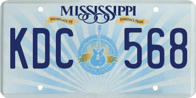MS license plate KDC568