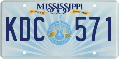 MS license plate KDC571